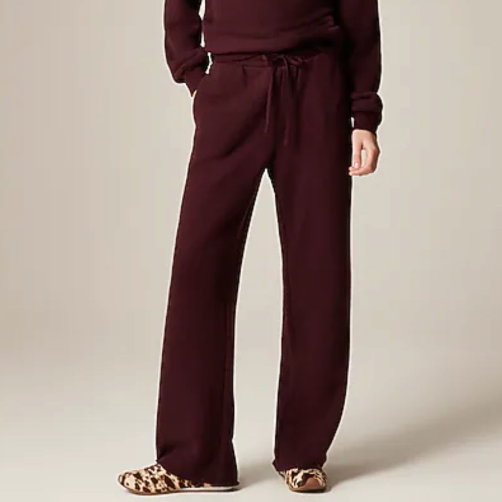 J. Crew | Sweatpant | Hertiage Terry Wide-leg Sweatpants | Forest Cherry